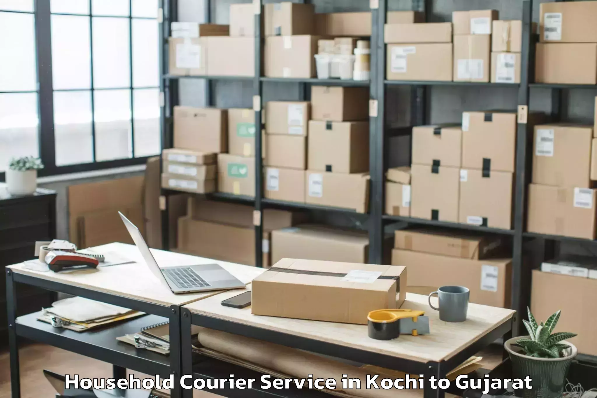 Reliable Kochi to Khambhaliya Household Courier